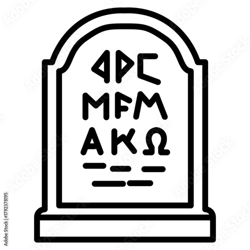 Epigraphy icon vector image. Can be used for Archeology.
