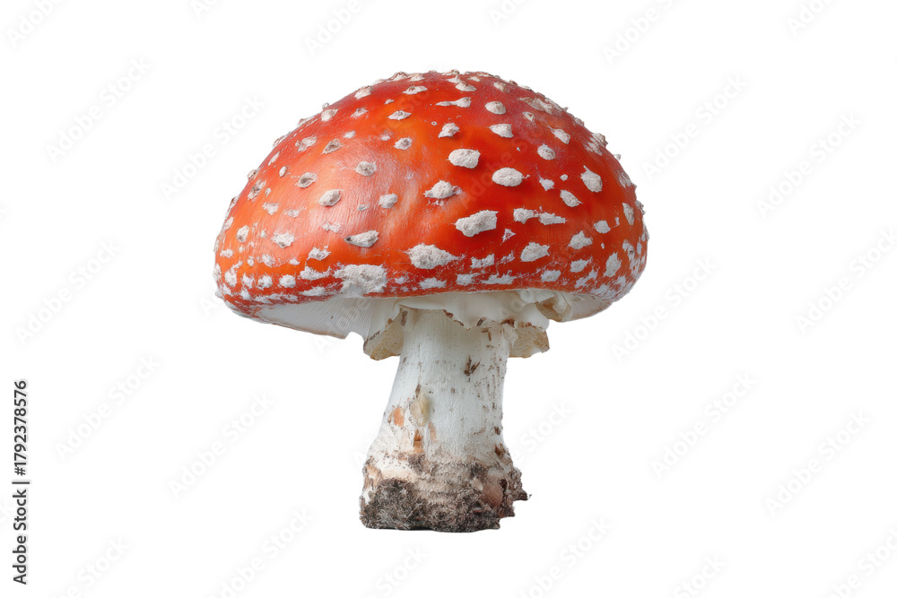 Obraz premium Amanita muscaria on transparent background close up view