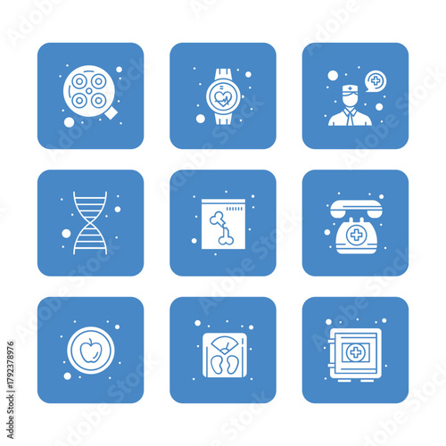Health Care and medical icon set collection. Vector icon illustration
