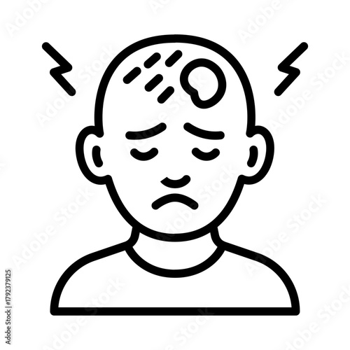 Alopecia icon vector image. Can be used for Dermatology.