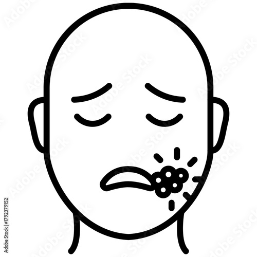 Cold Sore icon vector image. Can be used for Dermatology.