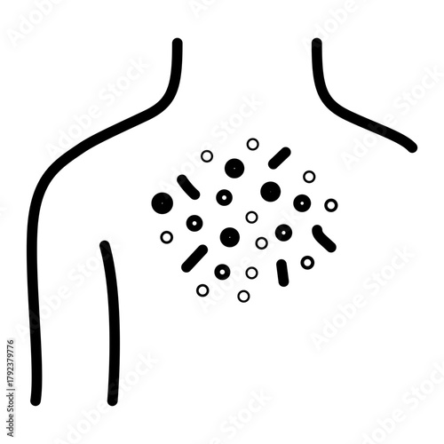 Rash icon vector image. Can be used for Dermatology.