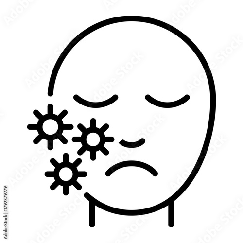 Redness icon vector image. Can be used for Dermatology.