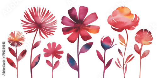 With silhouettes flower watercolor texture artistic bleeding edge soft