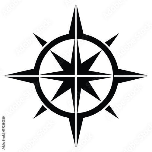 compass rose with arrow vector icon