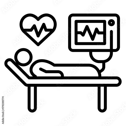 Intensive Care icon vector image. Can be used for Tuberculosis.