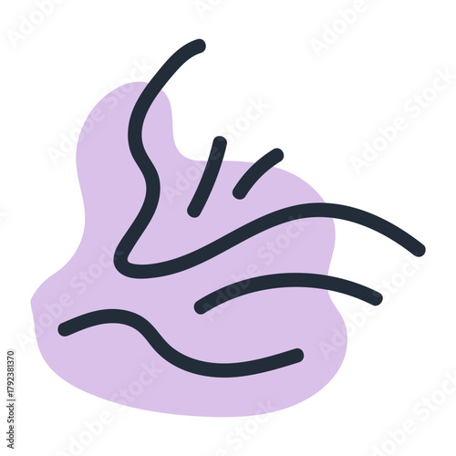 Illustration of Light Purple Hairball with Black Lines