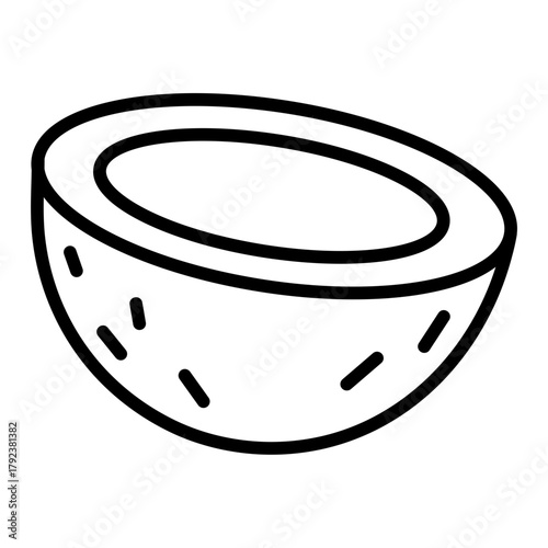Coconut Bowl icon vector image. Can be used for Brunch.