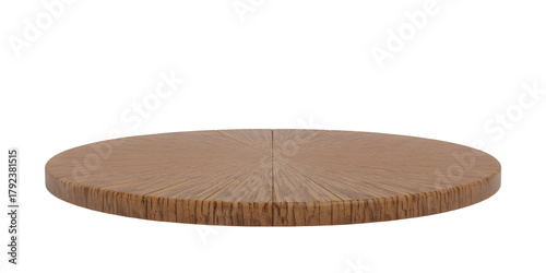 Circular podium grain isolated natural texture with wood
