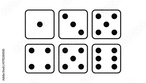 Dice vector illustration set for games and probability concept