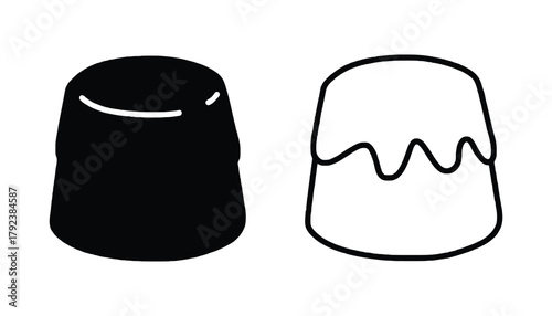 Pudding dessert icon vector illustration sweet food design art