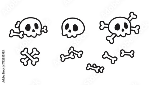 Skull and bones vector illustration halloween pirate symbol