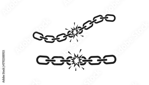 Broken chain vector illustration symbol of freedom concept