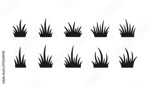 Vector grass silhouette set collection for landscape design art