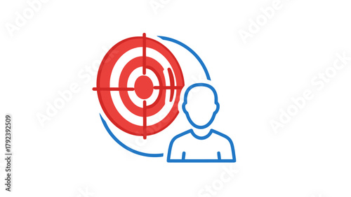 A target and a simplified human figure