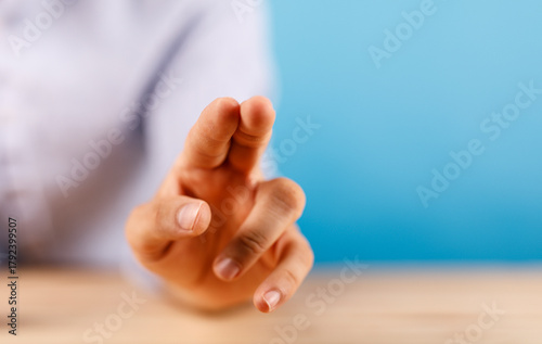 Close-up shot of a hand rea...