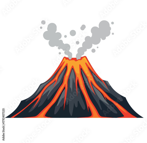 volcano eruption vector illustration