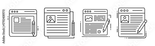 Writing and editing digital content for websites and blogs vector