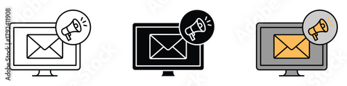 Email Marketing icon vector. Announce News and Updates Quickly, Digital Announcement symbol. vector illustration.
