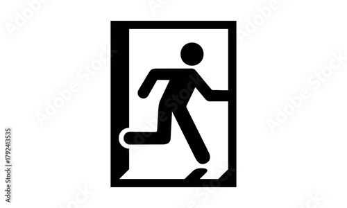 Piktogramm Notausgang – Symbol für Nottür, Fluchtweg und Evakuierung (ohne Pfeil, schwarz)