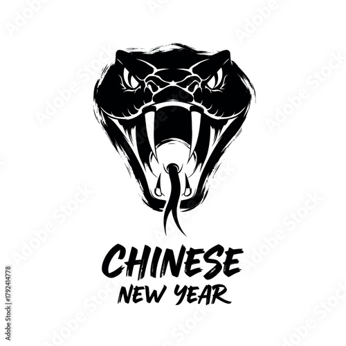 Fierce cobra head chinese new year silhouette