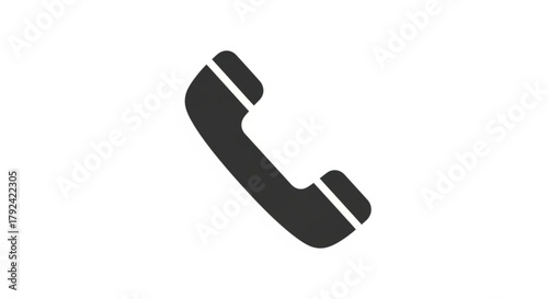 Phone icon simple vector illustration of a telephone receiver, symbol for call, contact, and communication