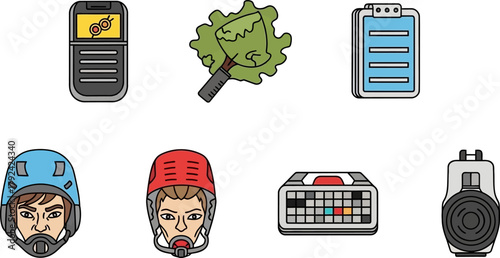 Diverse Icons Representing Various Activities and Equipment.