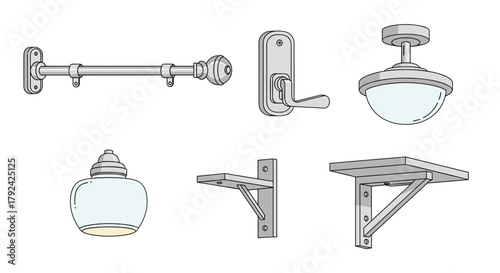 Elegant home decor elements collection for interior design projects and stylish renovations