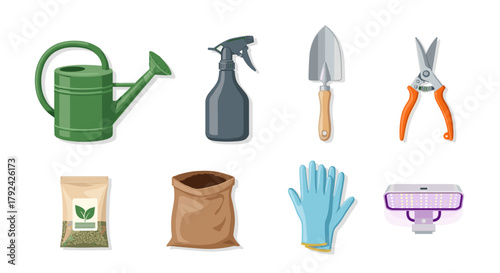 Vibrant garden tools for planting success, modern gardening equipment for landscaping projects