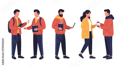 Diverse group of young professionals collaborate on projects, ideal for teamwork concepts