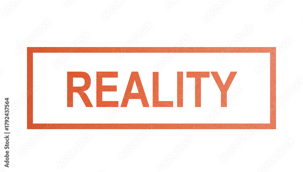 Fototapeta premium REALITY. stamp with rough texture, rectangular frame.