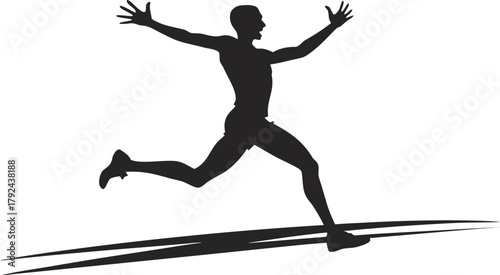 runner sprinting on track silhouette