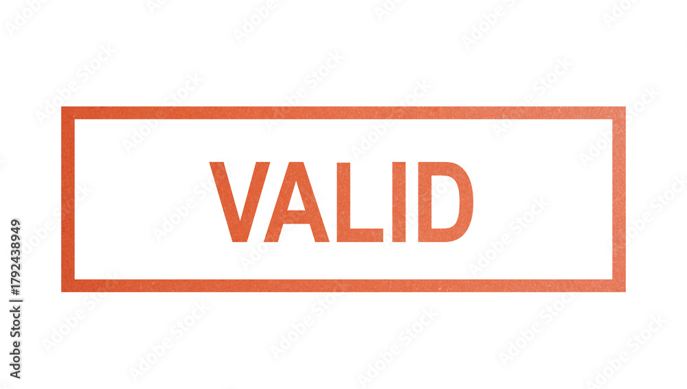 Fototapeta premium VALID. stamp with rough texture, rectangular frame.