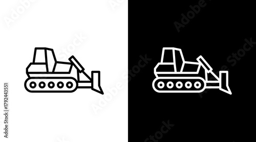 Bulldozer Icon Set Multiple Style Collection