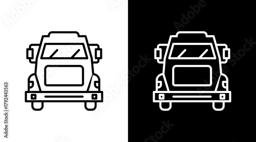Trailer Truck Icon Set Multiple Style Collection
