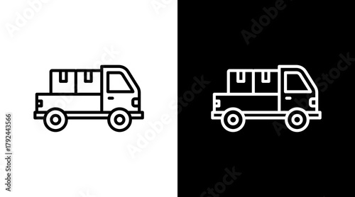 Pickup Truck Icon Set Multiple Style Collection