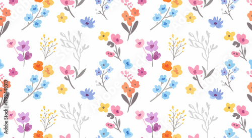 Ditsy floral flower pattern for fashion, fabric, wrapping, decor