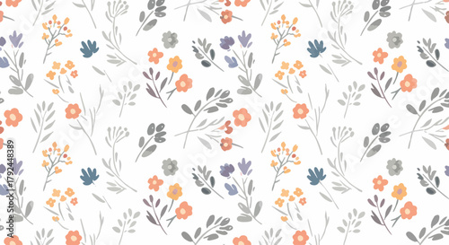 Exotic hand drawn flowers print, seamless patterns with floral and leopard for fabric, textiles, clothing, poster, cover, banner, wall art, home decor, abstract backgrounds.