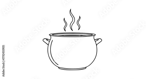 Illustration of a steaming pot, perfect for cooking and food-related designs