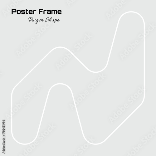 Creative square format photo frame built with geometric tangen shapes