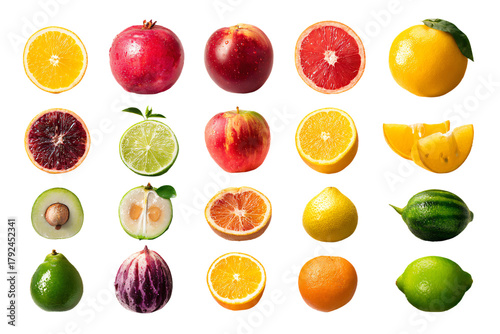 Fototapeta Naklejka Na Ścianę i Meble -  a variety of fruits and vegetables are arranged in a circle