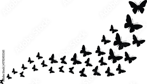 butterfly, silhouette, flight, curve, ascending, black, shape, freedom, transformation, nature, growth, motion, pattern, abstract, design, upward, symmetry, elegance, minimal, artistic