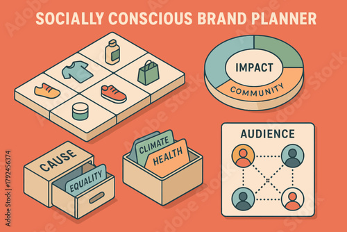 Socially conscious brand planner: impact, community, audience, cause, equality, climate