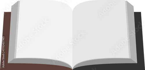 Open blank book in flat vector style