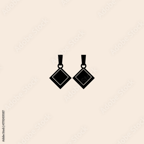 Earrings icon flat vector design.