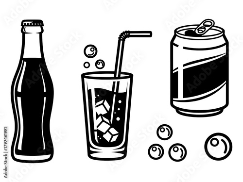 Soda Drink Bottle and Can Icons