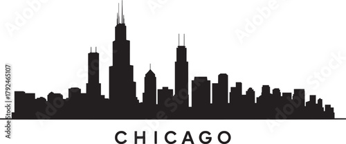 Chicago illinois usa city skyline silhouette view vector illustration architecture travel destination graphic