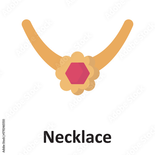 Necklace locket Vector Icon which can easily modify or edit