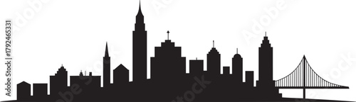 San francisco california united states of america skyline city silhouette cityscape vector graphic