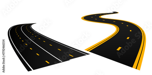 asphalt road with a road